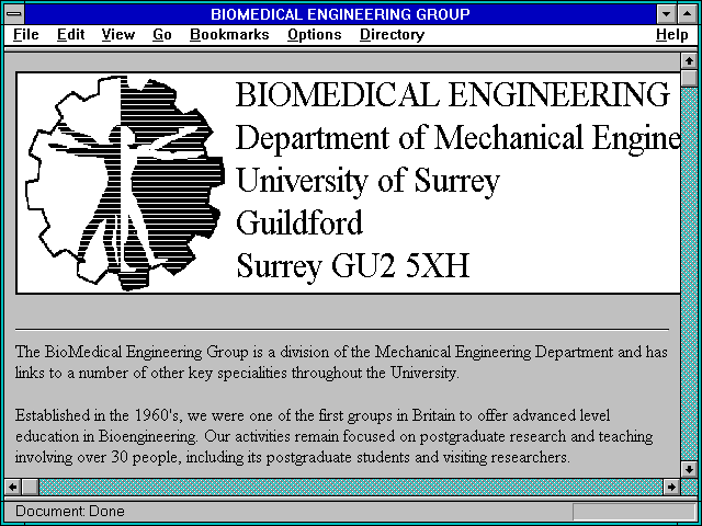 Screenshot of BIOMEDICAL ENGINEERING GROUP