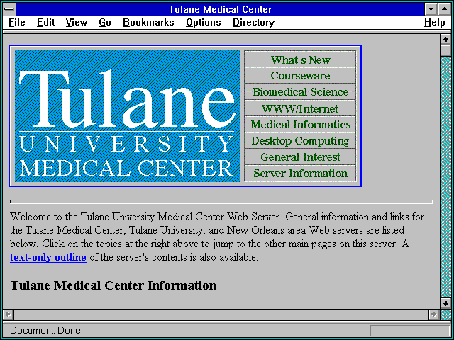 Screenshot of Tulane University School of Medicine