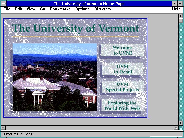 Screenshot of UVM: The University of Vermont