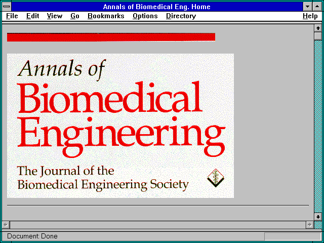 Screenshot of Annals of Biomedical Eng. Home