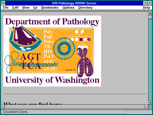 Screenshot of UW Pathology WWW Server