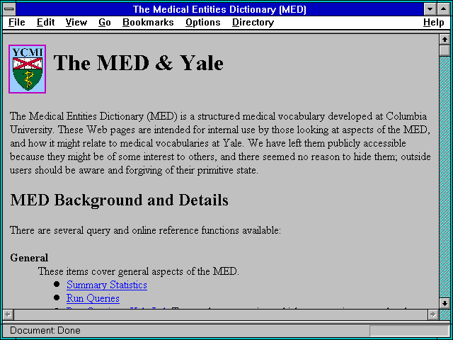 Screenshot of The Medical Entities Dictionary (MED)