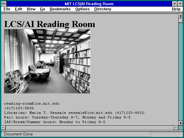 Screenshot of MIT LCS/AI Reading Room