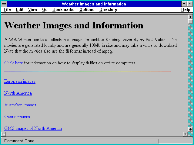 Screenshot of Weather Images and Information