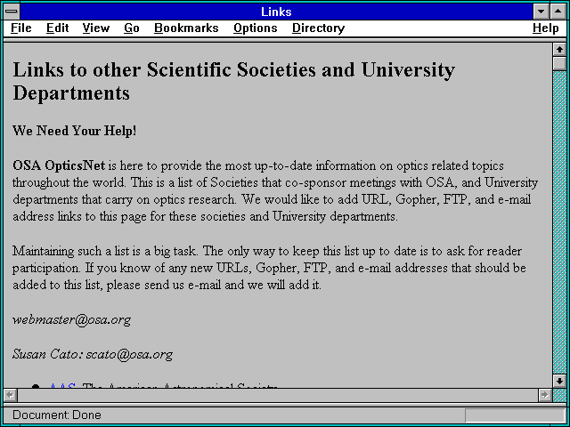 Screenshot of Links