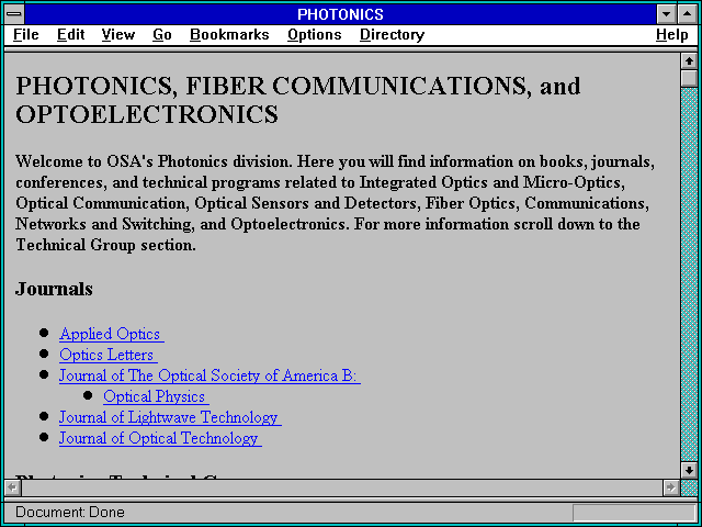 Screenshot of PHOTONICS
