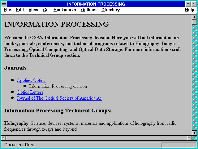 Screenshot of INFORMATION PROCESSING