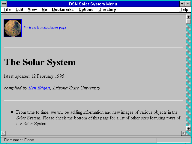 Screenshot of Mars Surveyor MENU
