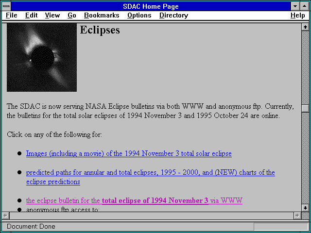 Screenshot of SDAC Home Page