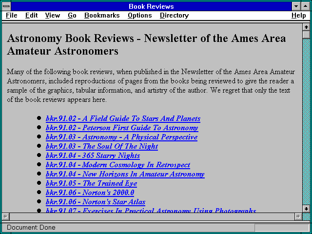 Screenshot of Book Reviews