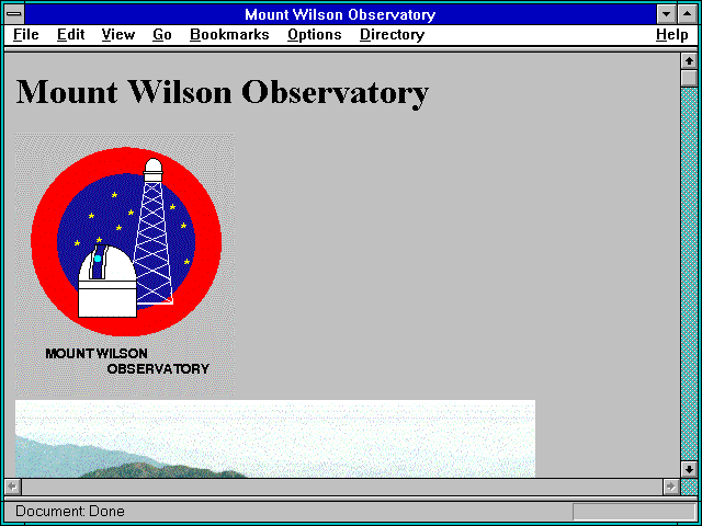Screenshot of Mount Wilson Observatory