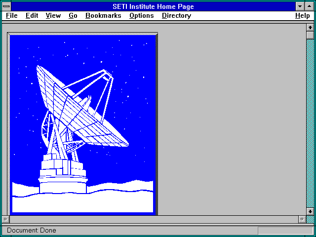 Screenshot of Search for Extra-Terrestrial Intelligence (SETI)