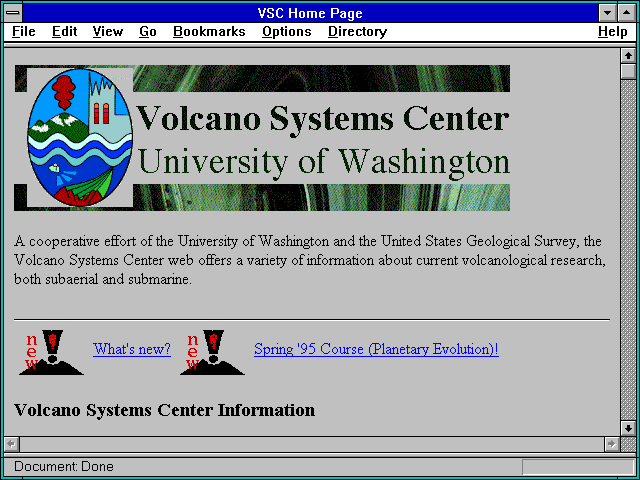 Screenshot of VSC Home Page