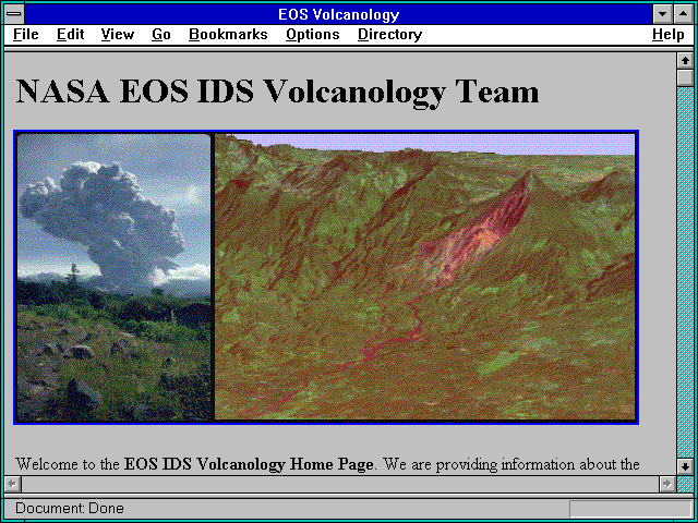 Screenshot of NASA Earth Observing System