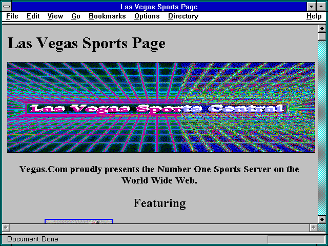 Screenshot of Vegas.com Sports Central