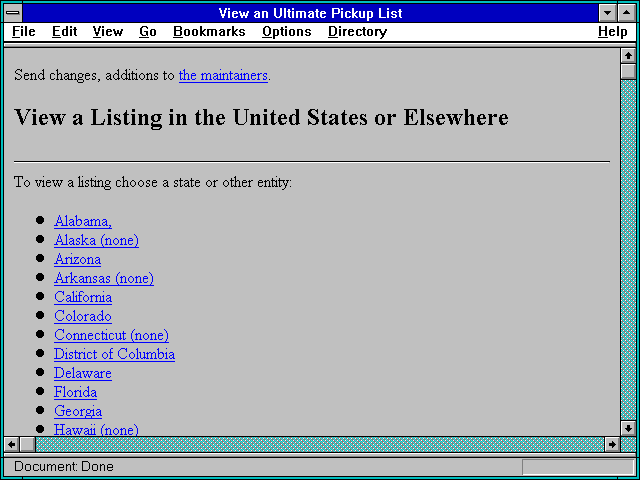 Screenshot of View an Ultimate Pickup List