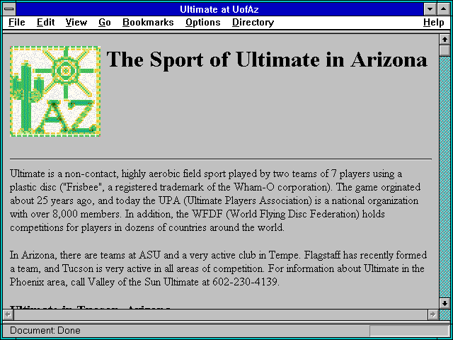 Screenshot of Ultimate at UofAz