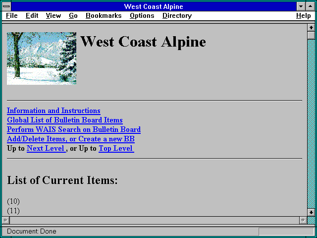 Screenshot of West Coast Alpine