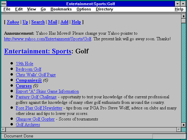 Screenshot of Entertainment:Sports:Golf
