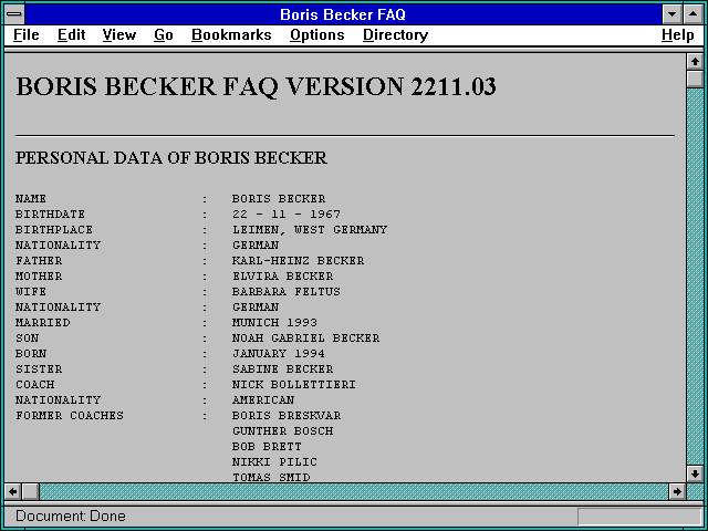 Screenshot of Boris Becker FAQ
