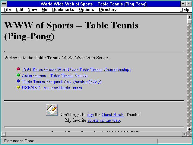 Screenshot of Master Index of Taiwan World Wide Web Servers