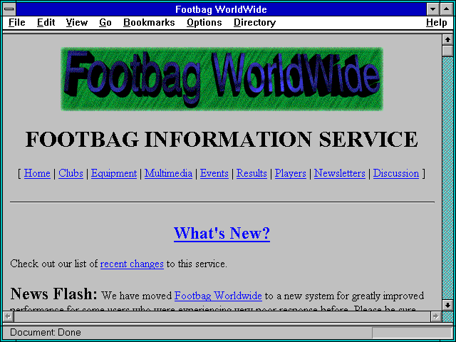Screenshot of Footbag WorldWide