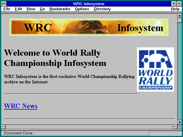 Screenshot of WRC Infosystem