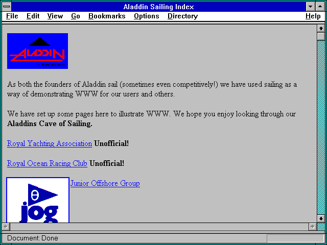 Screenshot of Aladdin Sailing Index