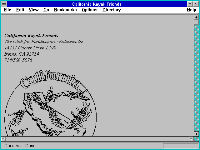Screenshot of California Kayak Friends
