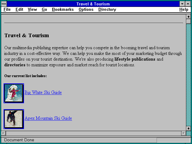 Screenshot of Travel & Tourism