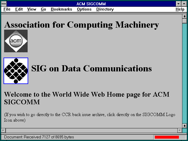 Screenshot of ACM SIGCOMM