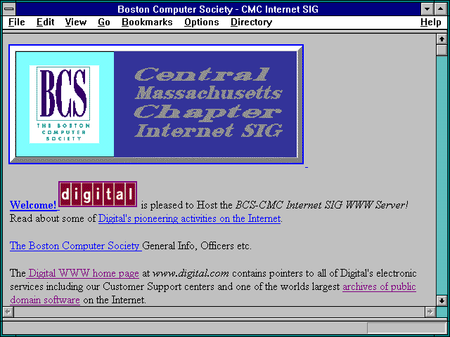 Screenshot of Boston Computer Society - CMC Internet SIG