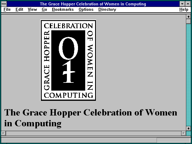 Screenshot of The Grace Hopper Celebration of Women in Computing