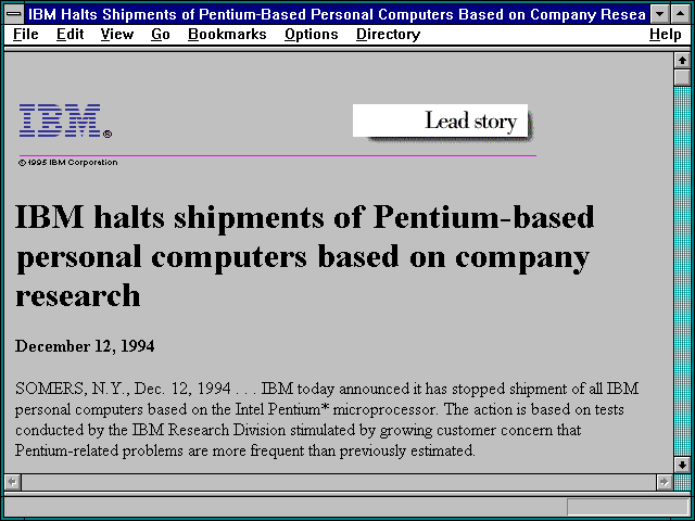 Screenshot of ipments of Pentium-Based Personal Computers Based on Company Research