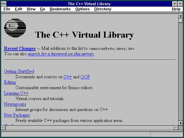 Screenshot of The C++ Virtual Library