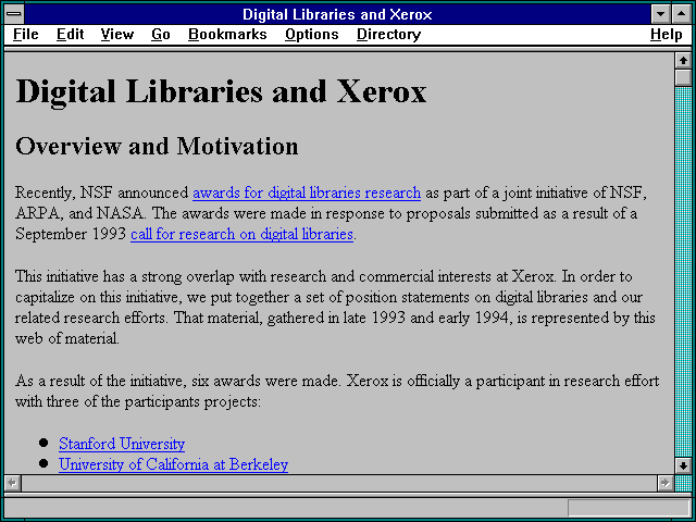 Screenshot of Digital Libraries and Xerox