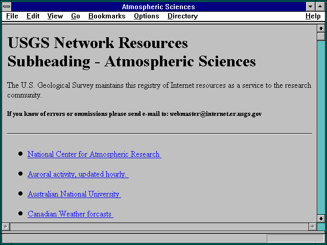 Screenshot of Atmospheric Sciences