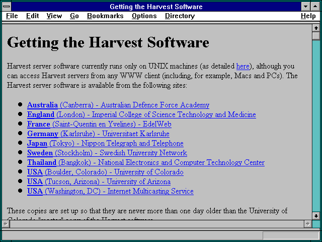 Screenshot of Getting the Harvest Software