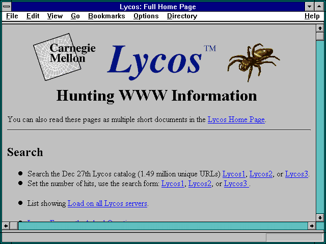 Screenshot of Lycos: Full Home Page