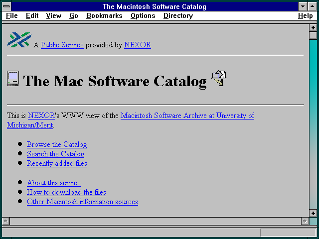 Screenshot of The Macintosh Software Catalog