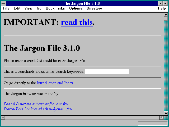 Screenshot of The Jargon File 3.1.0