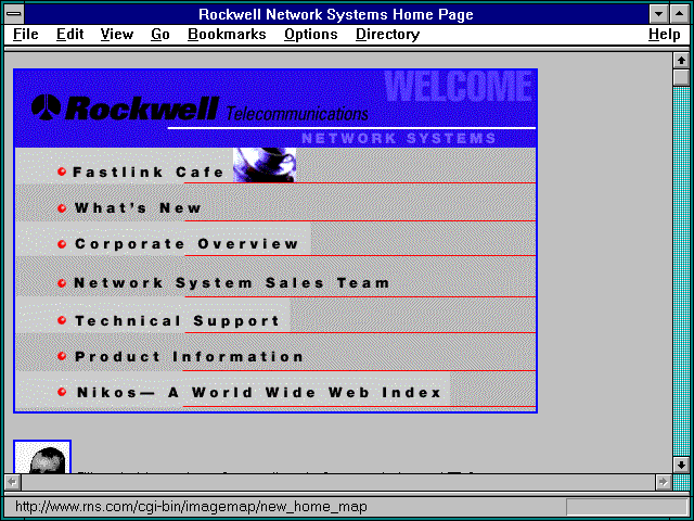 Screenshot of Rockwell Network Systems Home Page