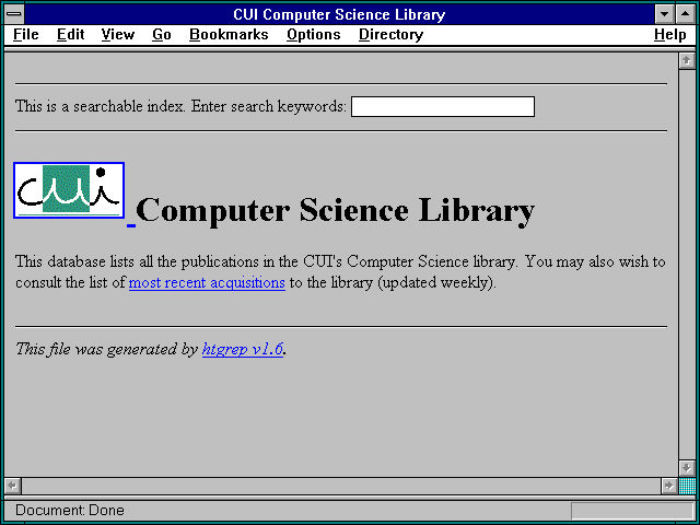 Screenshot of CUI Computer Science Library