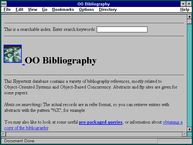 Screenshot of OO Bibliography