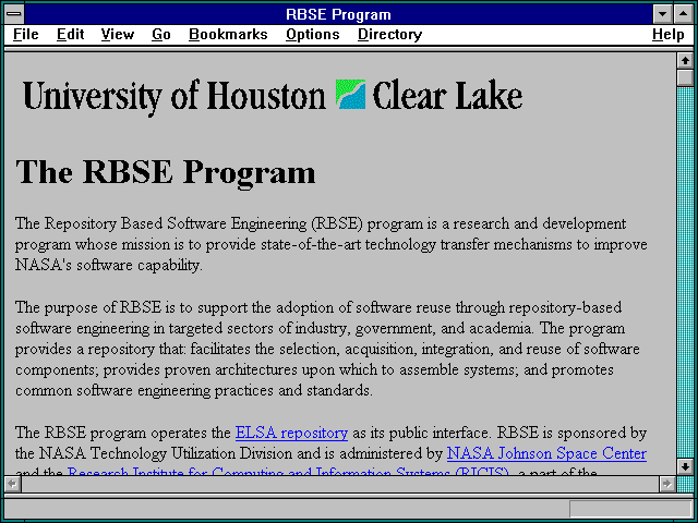 Screenshot of RBSE Program