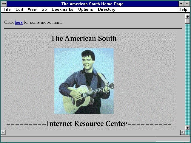 Screenshot of The American South Home Page