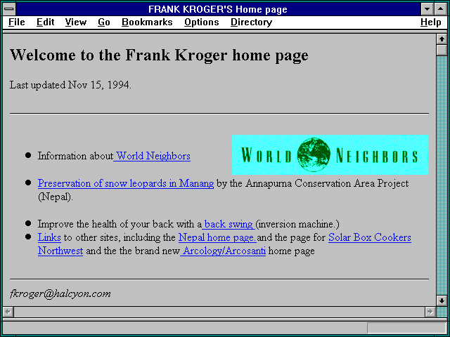 Screenshot of FRANK KROGER'S Home page