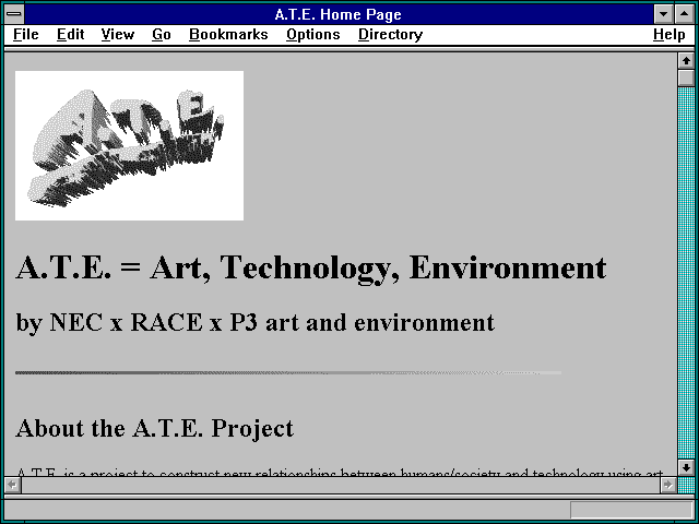 Screenshot of A.T.E. Home Page