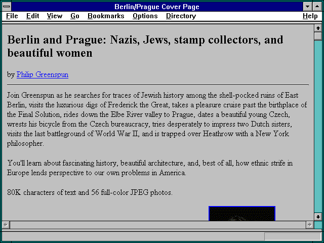 Screenshot of Berlin/Prague Cover Page
