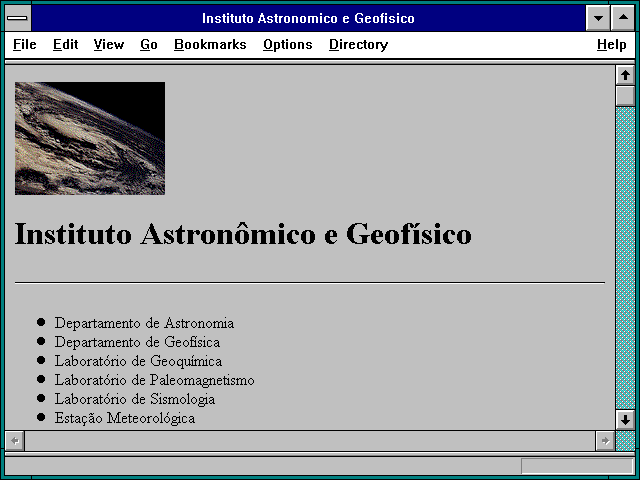 Screenshot of Instituto Astronomico e Geofisico